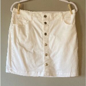 Angel Kiss White Button Front Mini Skirt Casual Resort Wear